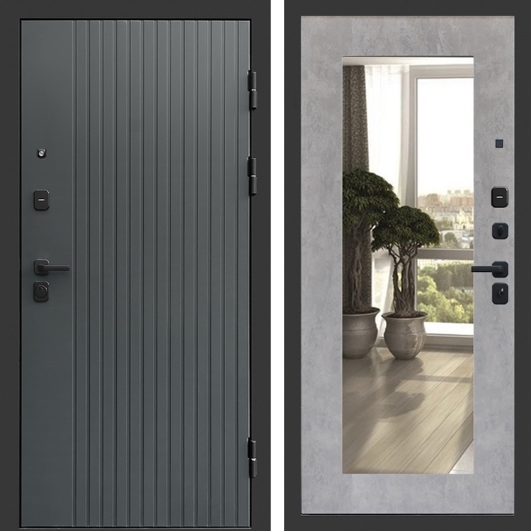 Входная дверь Гермес фл-251 с зеркалом Бетон светлый 47526