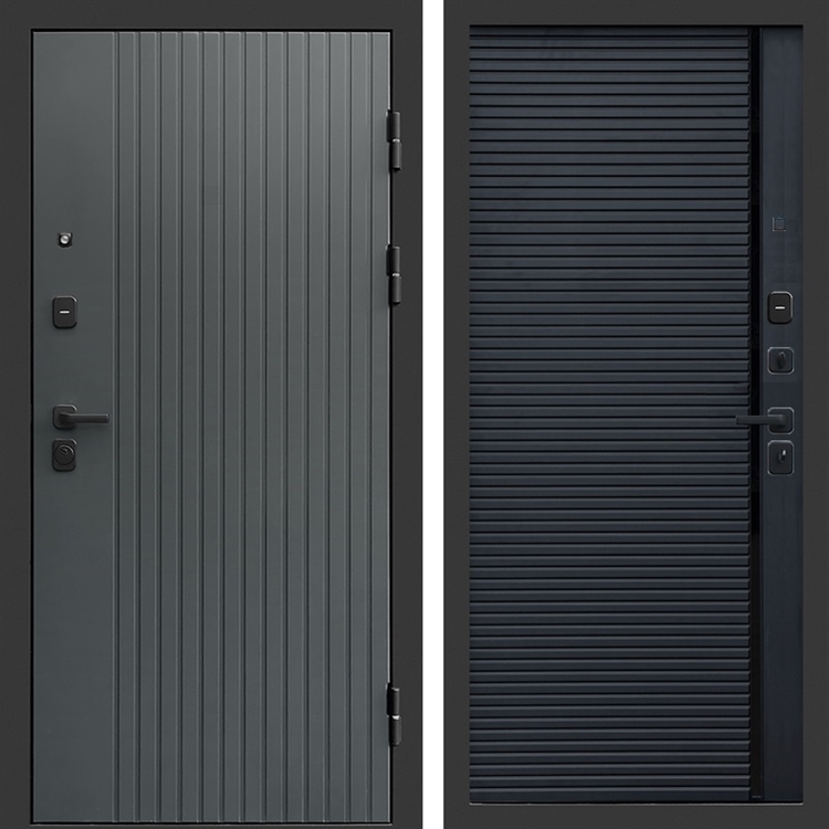 Входная дверь Гермес фл-248 Черный кварц, вставка черный молдинг 47520