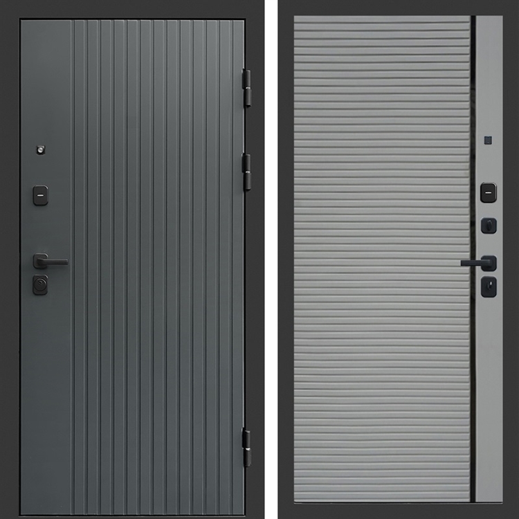 Входная дверь Гермес фл-248 Грей софт, черная вставка 47533