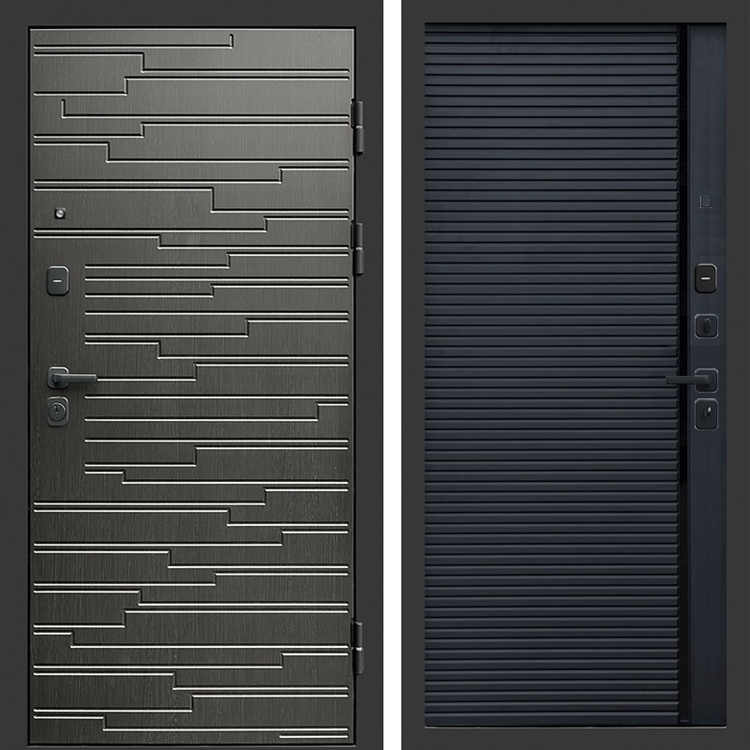 Входная дверь Ривьера фл-248 Черный кварц, вставка черный молдинг 47589