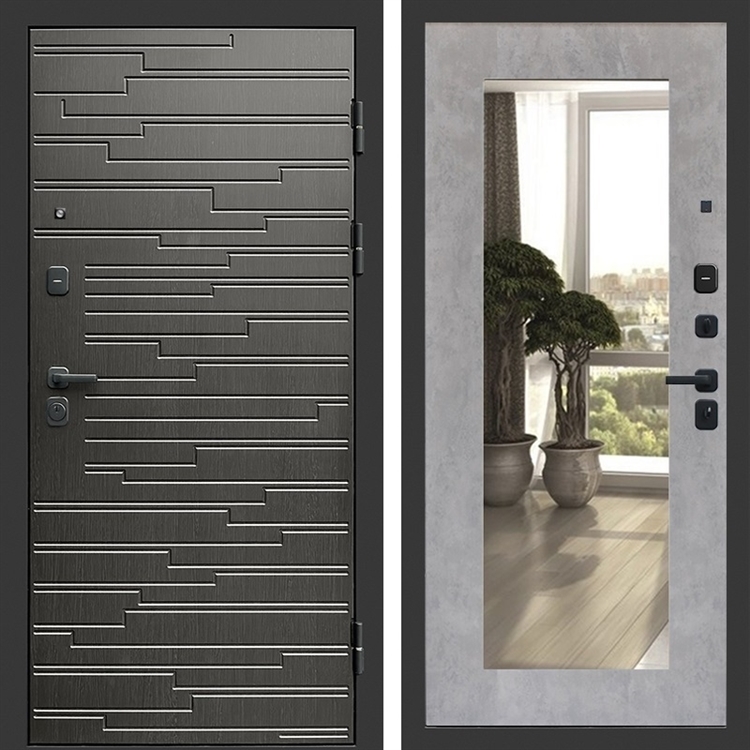 Входная дверь Ривьера фл-251 с зеркалом Бетон светлый 47595