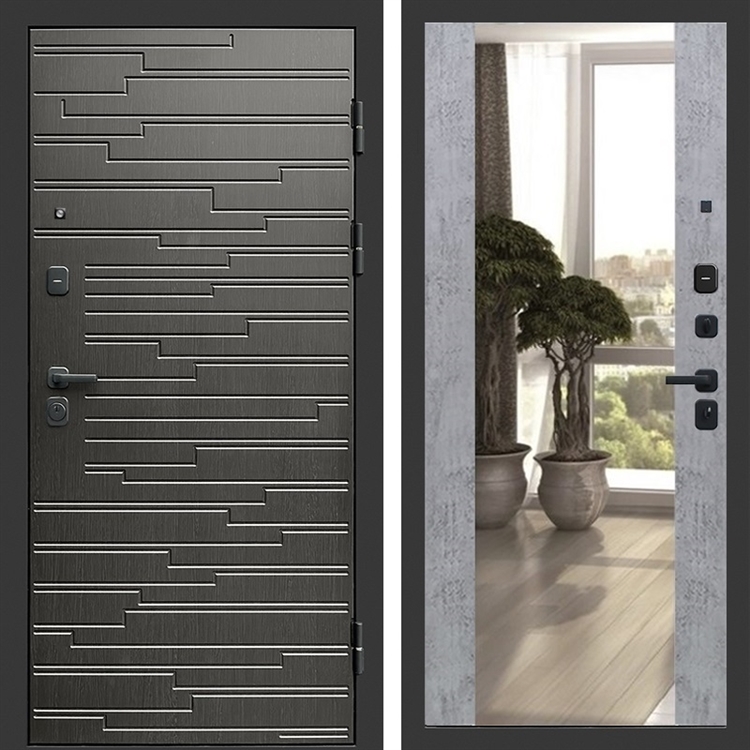 Входная дверь Ривьера фл-252 с зеркалом Бетон темный 47596