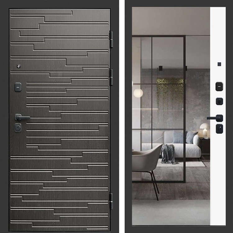 Входная дверь Ривьера с зеркалом фацет Белый софт 47608