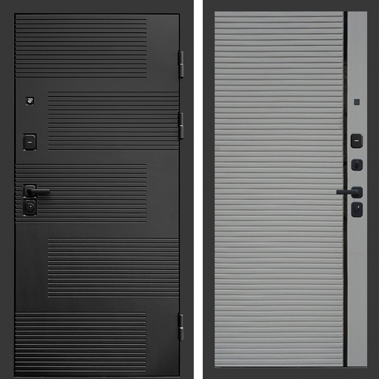 Входная дверь Фаворит фл-248 Грей софт, черная вставка 47670