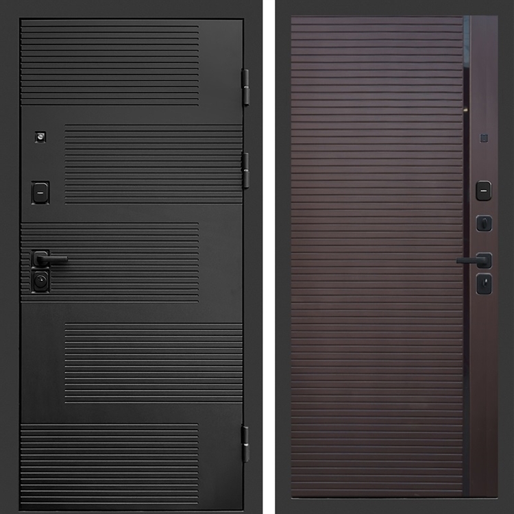 Входная дверь Фаворит фл-248 Шоколад, черная вставка 47671