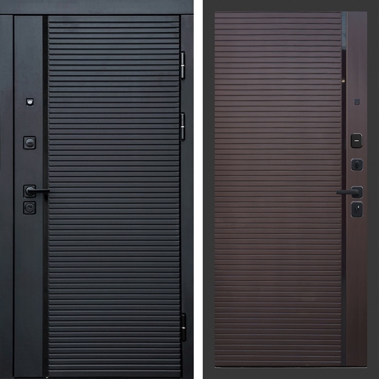 Входная дверь Феррони фл-248 Шоколад, черная вставка 47739