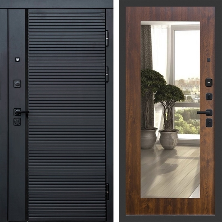 Входная металлическая дверь Феррони фл-251 с зеркалом Дуб 47730