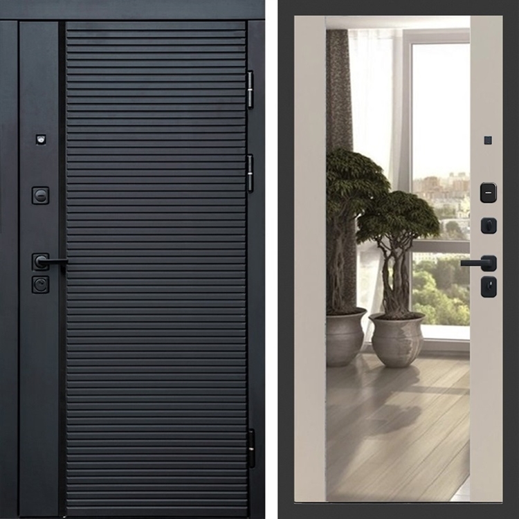 Входная дверь Феррони фл-252 с зеркалом Слоновая кость 47742