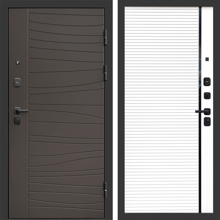 Входная дверь Сицилия фл-248 Белый матовый, черная вставка 47792