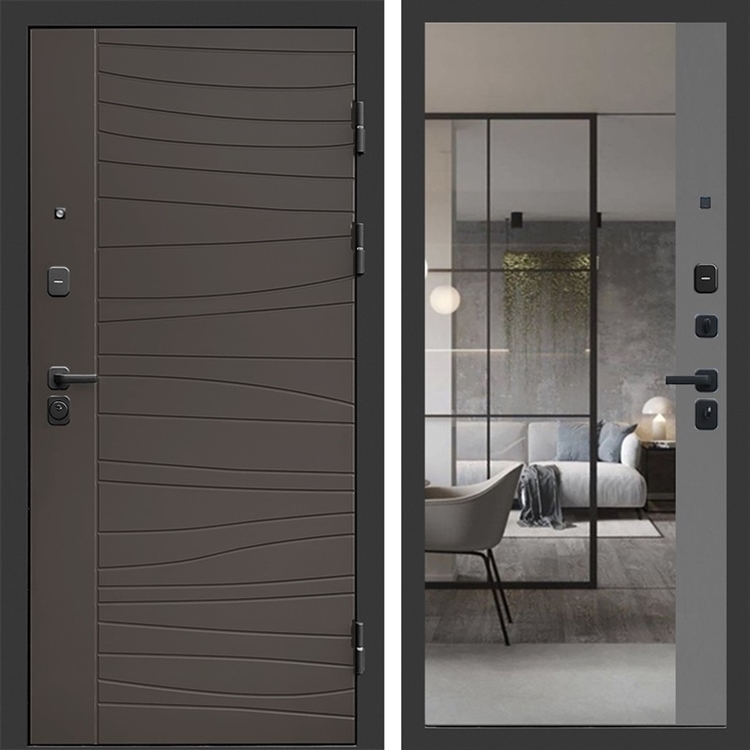 Входная дверь Сицилия с зеркалом фацет Грей софт 47813