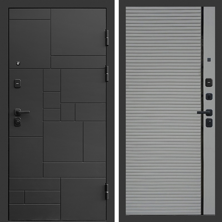 Входная дверь Квадро фл-248 Грей софт, черная вставка 47874