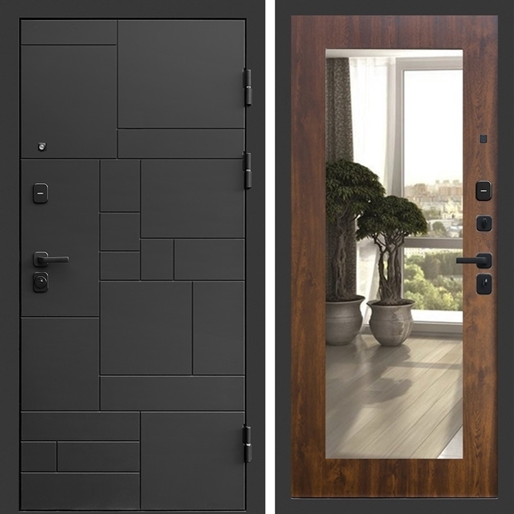 Входная дверь Квадро фл-251 с зеркалом Дуб 47866