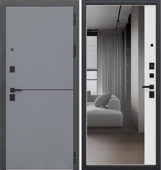 Входная дверь АСД Бриг Бриг с зеркалом Белый матовый 48571