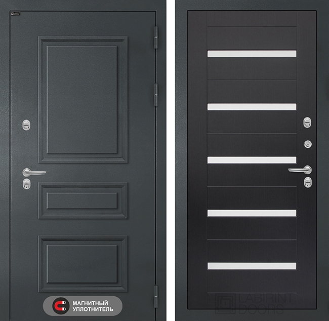 Входная дверь Атлантик 01 - Венге, стекло белое 48613