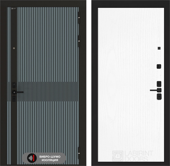 Входная металлическая дверь Лабиринт ISSIDA 07 - Белое дерево 48791