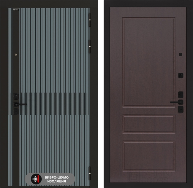 Входная металлическая дверь Лабиринт ISSIDA 03 - Орех премиум 48792