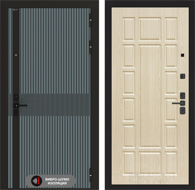 Входная металлическая дверь Лабиринт ISSIDA 12 - Беленый дуб 48805