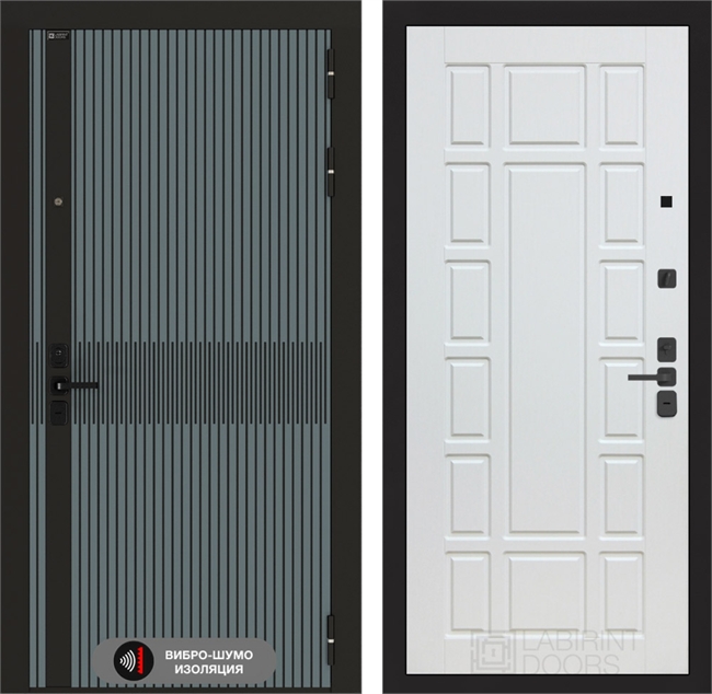 Входная металлическая дверь Лабиринт ISSIDA 12 - Белое дерево 48807
