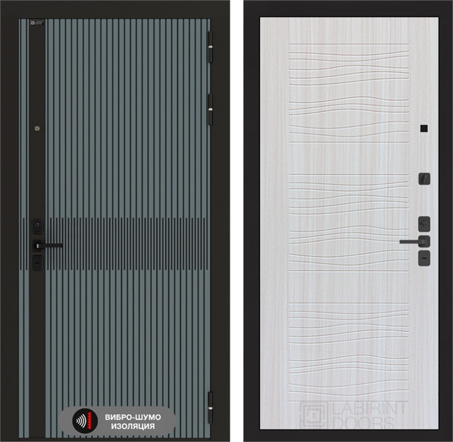 Входная металлическая дверь Лабиринт ISSIDA 06 - Сандал белый 48813