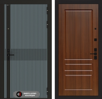Входная металлическая дверь Лабиринт ISSIDA 03 - Орех бренди 48788