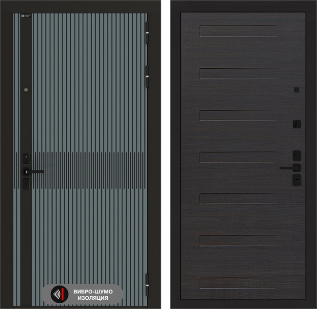 Входная металлическая дверь Лабиринт ISSIDA 14 - Эко венге горизонтальный 48816