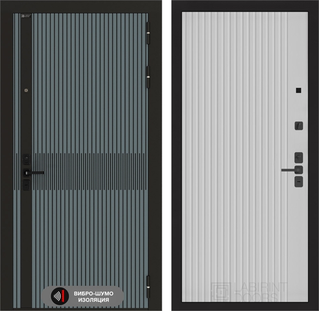 Входная металлическая дверь Лабиринт ISSIDA 29 - Белый рельеф софт 48819