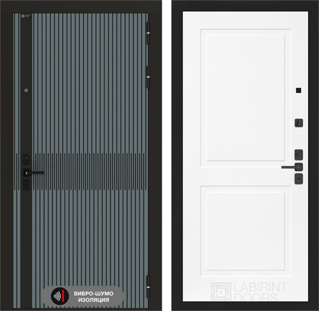 Входная металлическая дверь Лабиринт ISSIDA 11 - Белый софт 48779