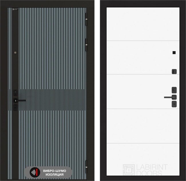 Входная металлическая дверь Лабиринт ISSIDA 13 - Белый софт 48780