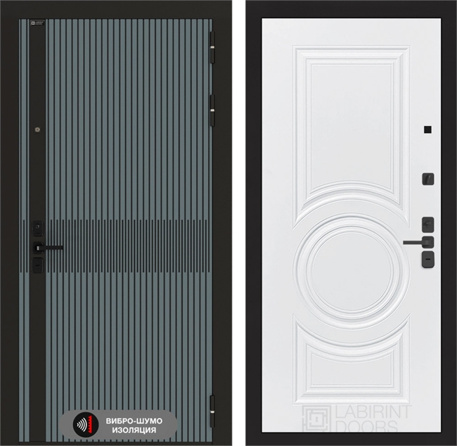 Входная металлическая дверь Лабиринт ISSIDA 23 - Белый софт 48783