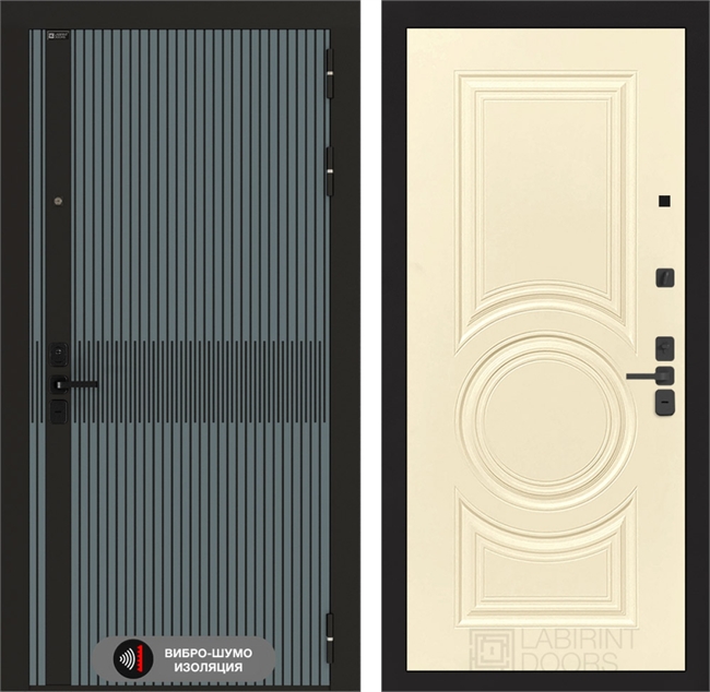 Входная металлическая дверь Лабиринт ISSIDA 23 - Шампань софт 48784