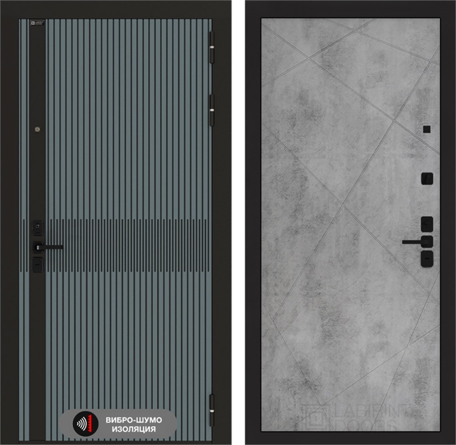 Входная металлическая дверь Лабиринт ISSIDA 24 - Бетон светлый 48786