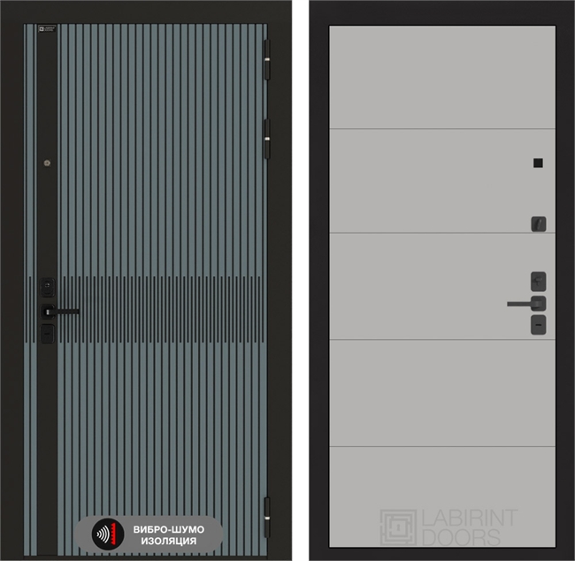 Входная металлическая дверь Лабиринт ISSIDA 13 - Грей софт 48787