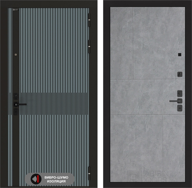 Входная металлическая дверь Лабиринт ISSIDA 21 - Бетон светлый 48790