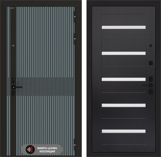 Входная металлическая дверь Лабиринт ISSIDA 01 - Венге, стекло белое 48798