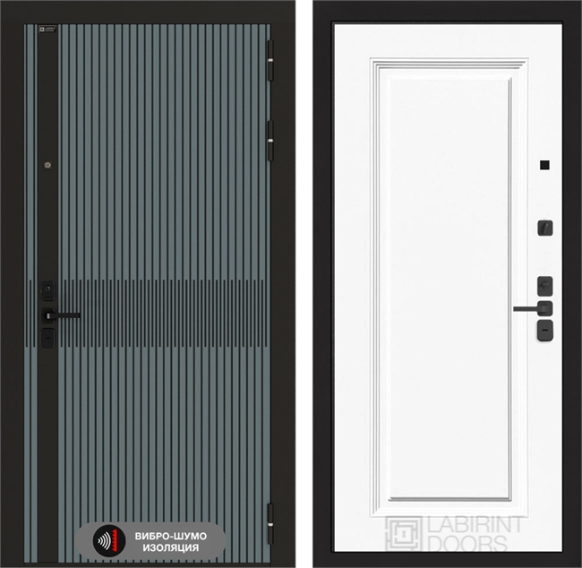 Входная металлическая дверь Лабиринт ISSIDA 27 - Эмаль RAL 9003 48801