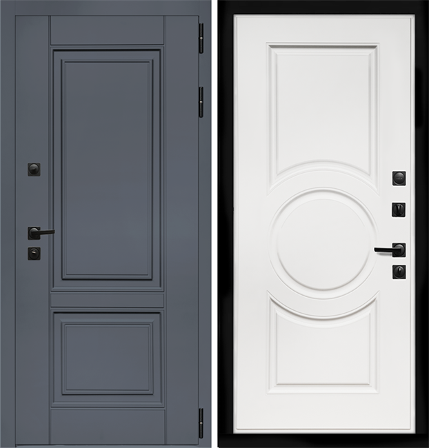 Входная дверь Интеко Афина Графит мс-100 Белый мат 48996