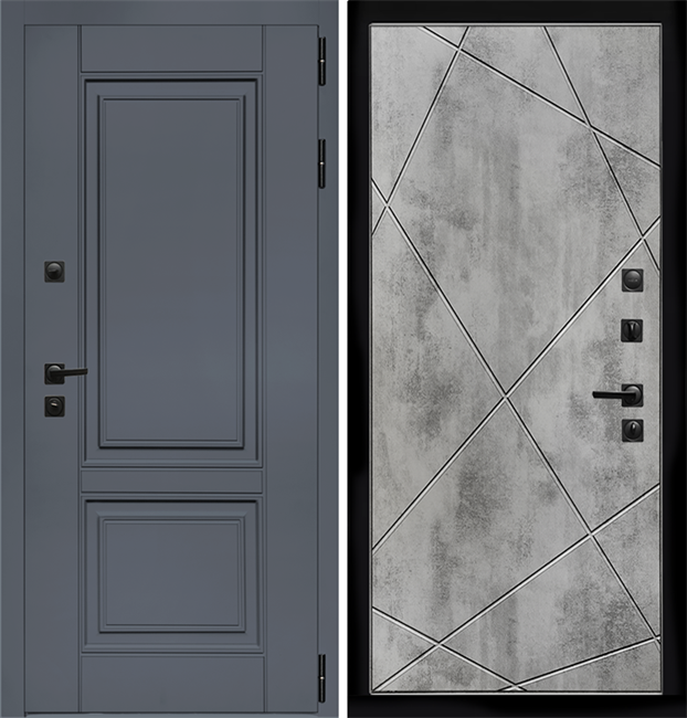Входная дверь Интеко Афина Графит Лучи Бетон светлый 49002