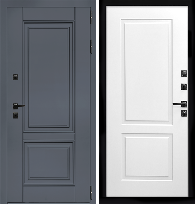 Входная дверь Интеко Афина Графит фл-117 Белый мат 49003