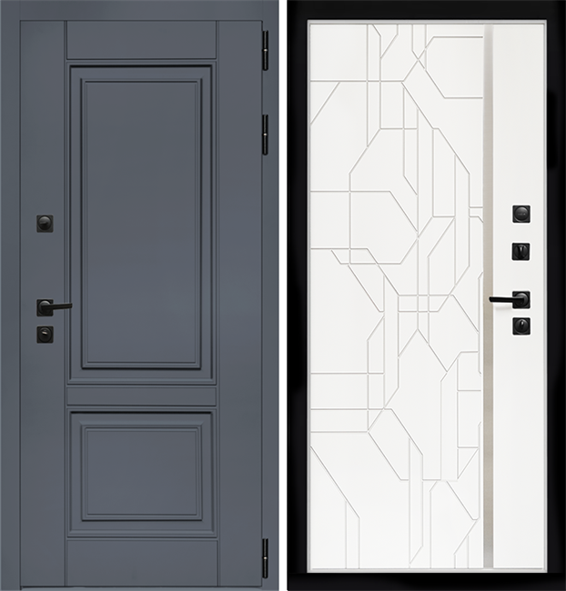 Входная дверь Интеко Афина Графит Эверест Белый мат 49005