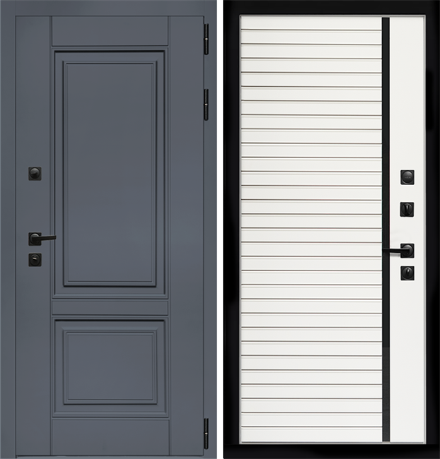 Входная дверь Интеко Афина Графит панель Белый мат 49006