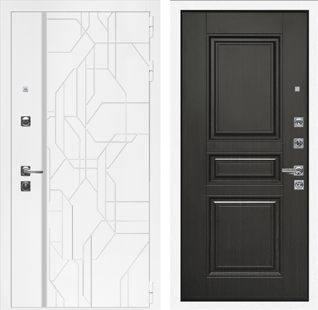 Входная дверь Интеко Верона Белый мат Классика Венге 49035