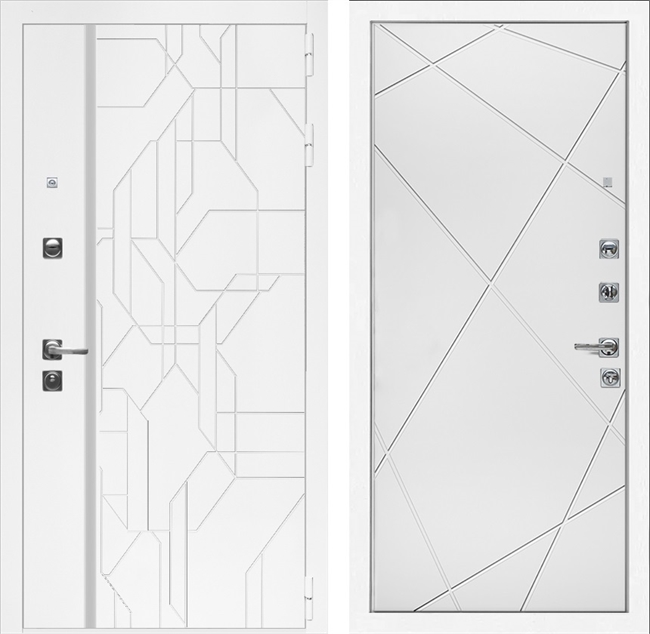 Входная дверь Интеко Верона Белый мат Лучи Белый мат 49036