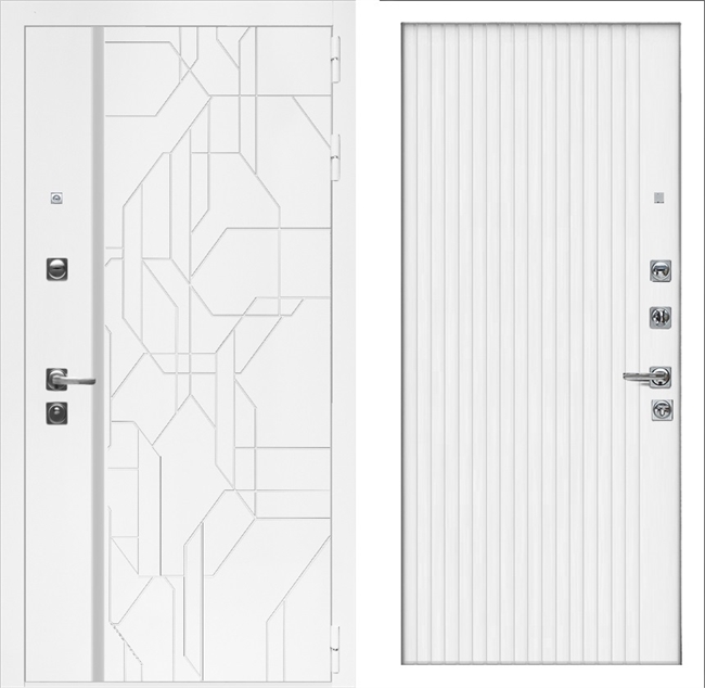 Входная дверь Интеко Вертикаль Белый мат 49029