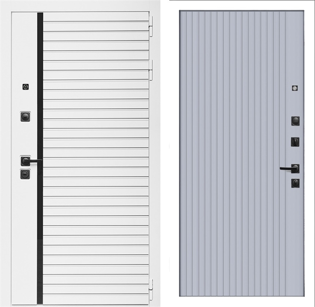 Входная дверь Интеко АГАТ Белая Вертикаль Силк маус 49056