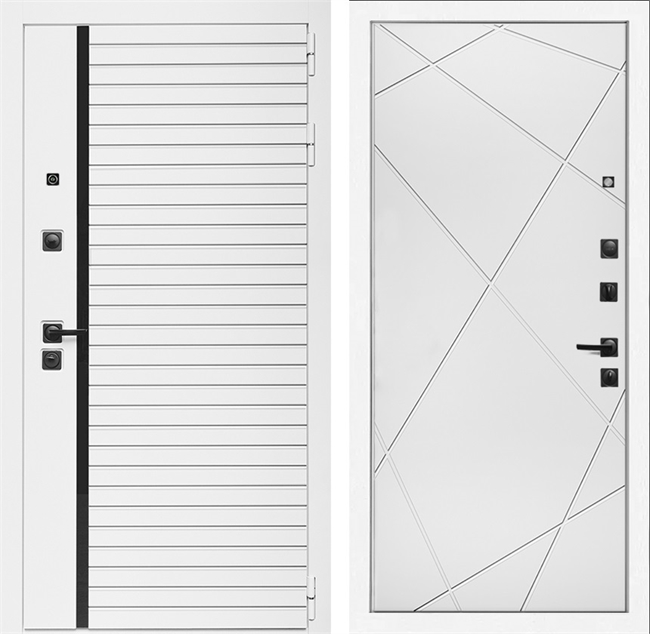 Входная дверь Интеко АГАТ Белая Лучи Белый мат 49064