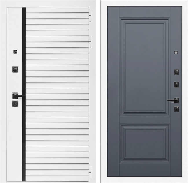 Входная дверь Интеко АГАТ БелаяБелая фл-117 Графит 49067