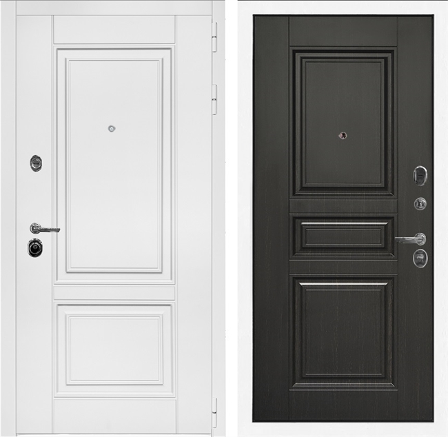 Входная дверь Интеко Афина Белая Классика Венге 49084