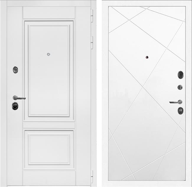 Входная дверь Интеко Афина Белая Лучи Белый мат 49085