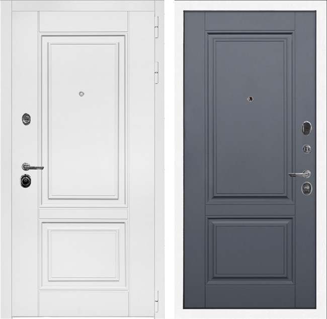 Входная дверь Интеко Афина Белая фл-117 Графит 49088