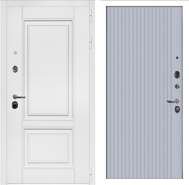 Входная дверь Интеко Афина Белая Вертикаль Силк маус 49105